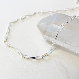 NWT Silver Paperclip Necklace Adjustable